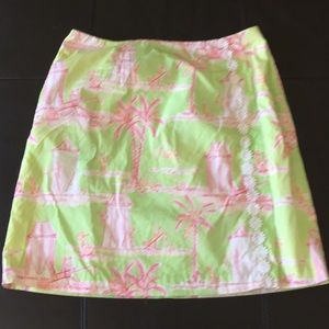Lilly Pulitzer Monkey cabana palm tree skirt As-Is